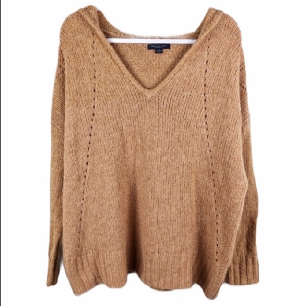 AE Jegging Fit Camel Hooded Sweater Medium